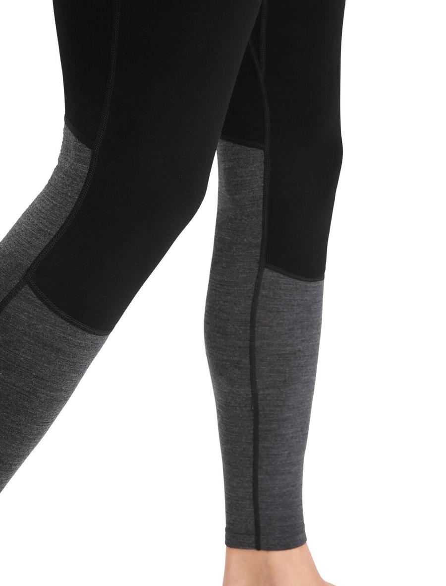 Base Layers Icebreaker 200 ZoneKnit™ Merino Leggings Męskie Czarne | PL 1606CTVE